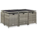 Set mobilier de exterior cu perne, 11 piese, gri, poliratan - WALTI WALTI