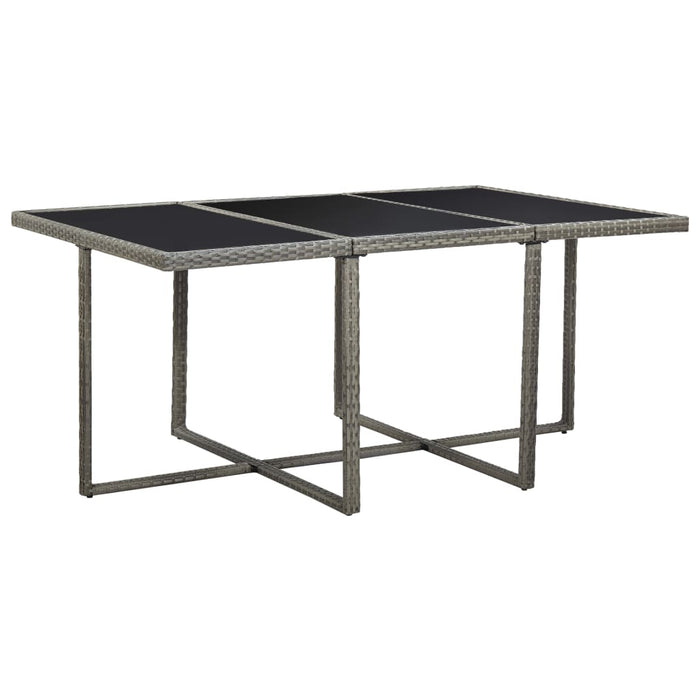 Set mobilier de exterior cu perne, 11 piese, gri, poliratan - WALTI WALTI
