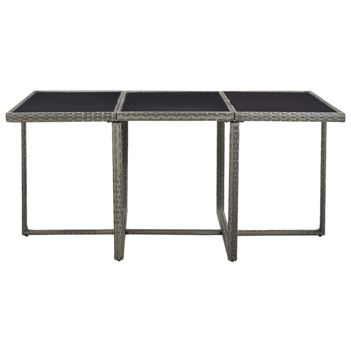 Set mobilier de exterior cu perne, 11 piese, gri, poliratan - WALTI WALTI
