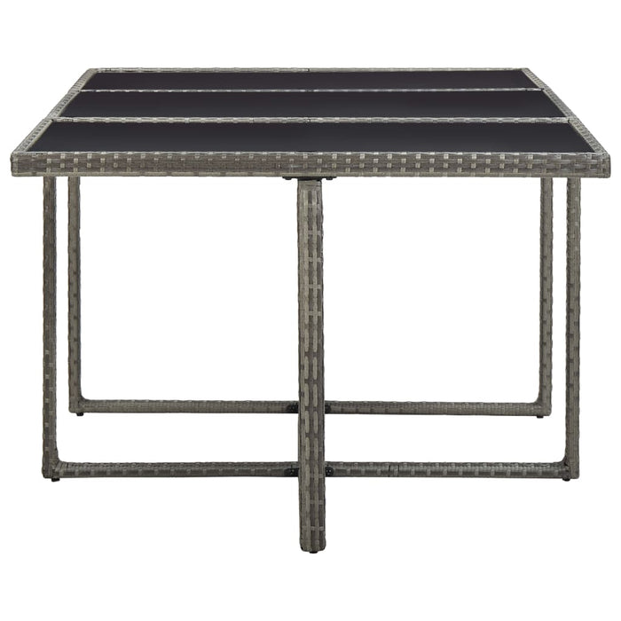 Set mobilier de exterior cu perne, 11 piese, gri, poliratan - WALTI WALTI