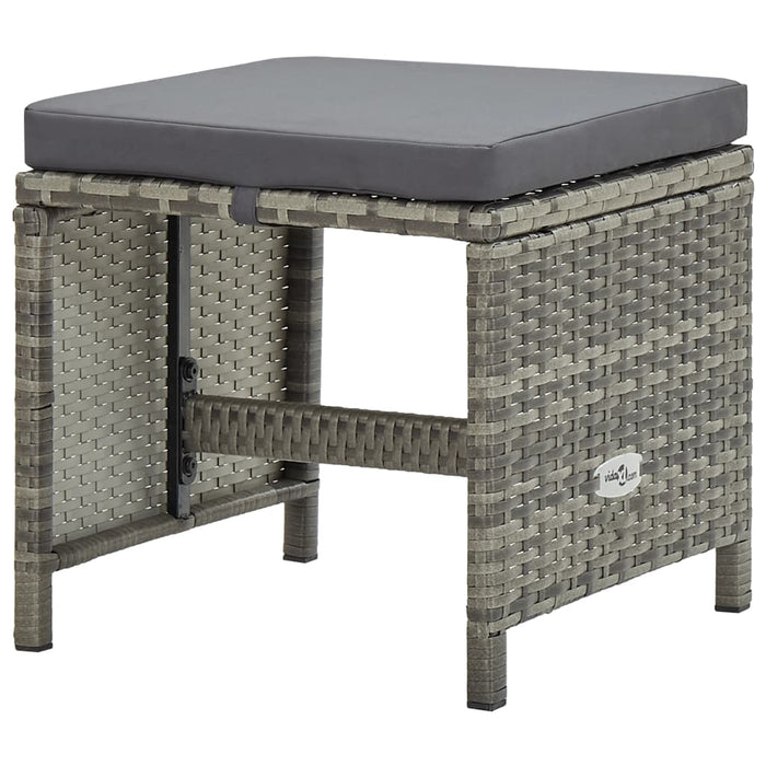 Set mobilier de exterior cu perne, 11 piese, gri, poliratan - WALTI WALTI