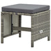 Set mobilier de exterior cu perne, 11 piese, gri, poliratan - WALTI WALTI