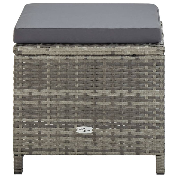 Set mobilier de exterior cu perne, 11 piese, gri, poliratan - WALTI WALTI