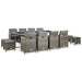 Set mobilier de exterior cu perne, 13 piese, gri, poliratan - WALTI WALTI