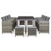 Set mobilier de exterior cu perne, 13 piese, gri, poliratan - WALTI WALTI
