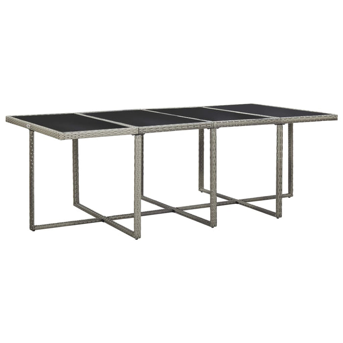 Set mobilier de exterior cu perne, 13 piese, gri, poliratan - WALTI WALTI