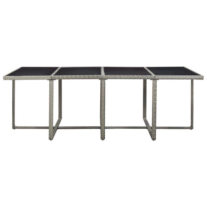 Set mobilier de exterior cu perne, 13 piese, gri, poliratan - WALTI WALTI