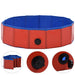 Piscină pentru câini pliabilă, roșu, 80 x 20 cm, PVC - WALTI WALTI
