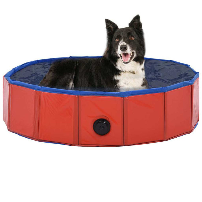 Piscină pentru câini pliabilă, roșu, 80 x 20 cm, PVC - WALTI WALTI