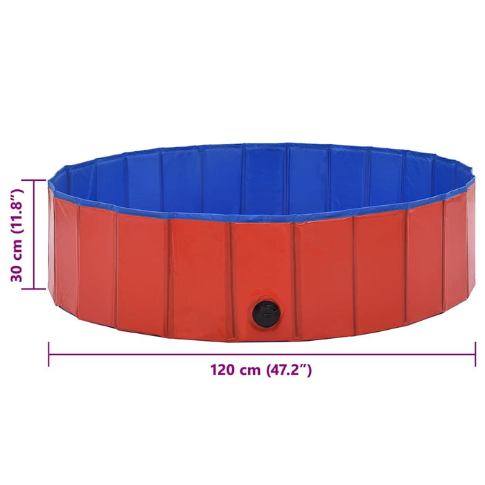 Piscină pentru câini pliabilă, roșu, 120 x 30 cm, PVC - WALTI WALTI