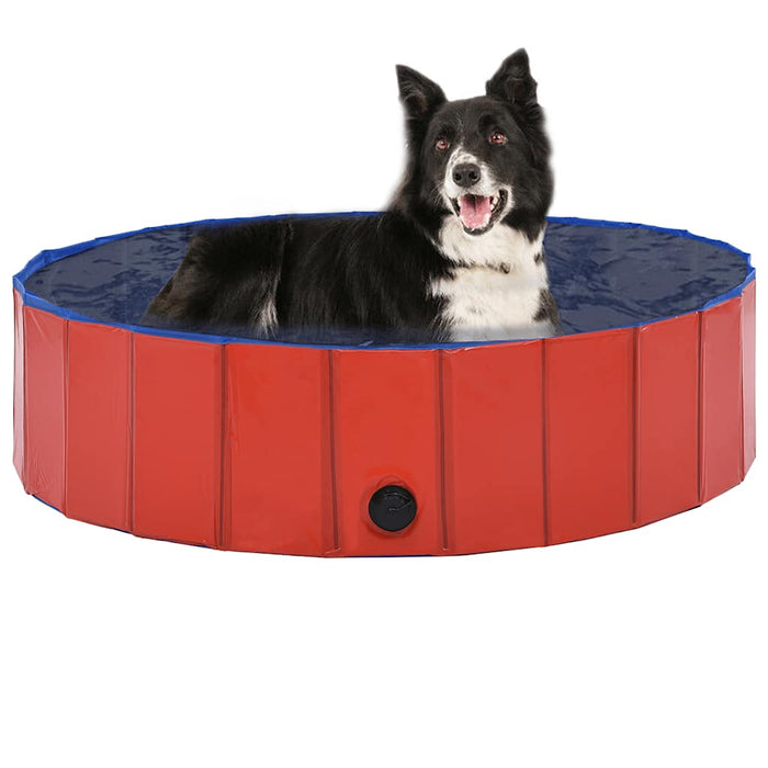 Piscină pentru câini pliabilă, roșu, 120 x 30 cm, PVC - WALTI WALTI