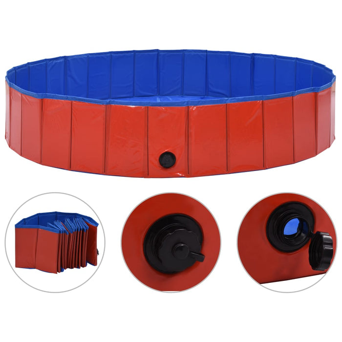 Piscină pentru câini pliabilă, roșu, 160 x 30 cm, PVC - WALTI WALTI
