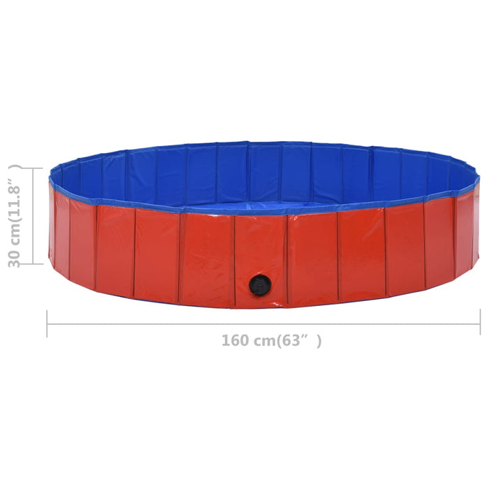 Piscină pentru câini pliabilă, roșu, 160 x 30 cm, PVC - WALTI WALTI