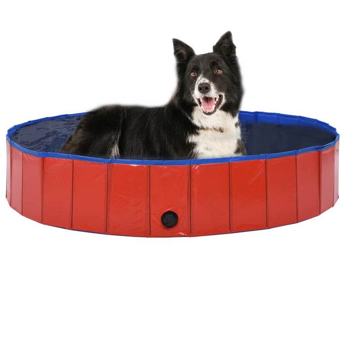 Piscină pentru câini pliabilă, roșu, 160 x 30 cm, PVC - WALTI WALTI
