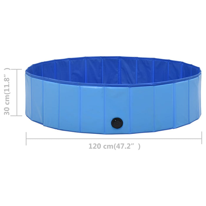 Piscină pentru câini pliabilă, albastru, 120 x 30 cm, PVC WALTI