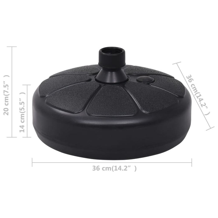 Suport de umbrelă, negru, 15 L, umplere cu nisip/apă - WALTI WALTI