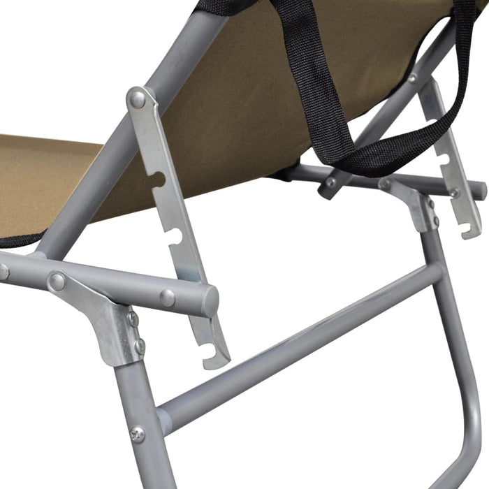 Șezlong pliabil cu copertină, gri taupe, aluminiu - WALTI WALTI
