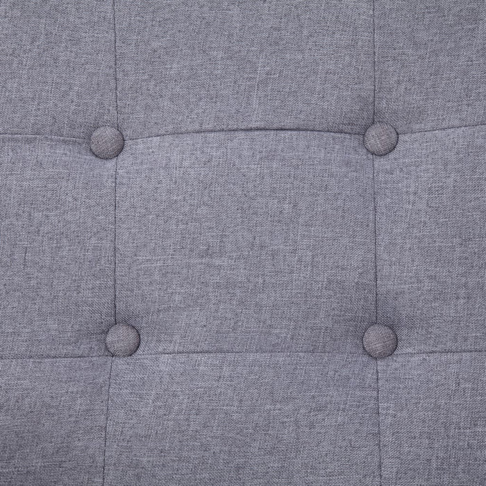 Canapea cu 2 locuri și cotiere gri deschis oțel&material textil - WALTI WALTI