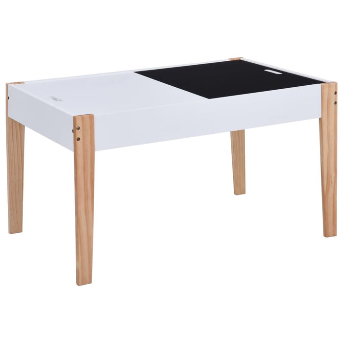Set masă cu scaune pentru copii cu tablă, 3 piese, negru și alb - WALTI WALTI
