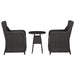 Set mobilier bistro de grădină cu perne 3 piese negru poliratan - WALTI WALTI