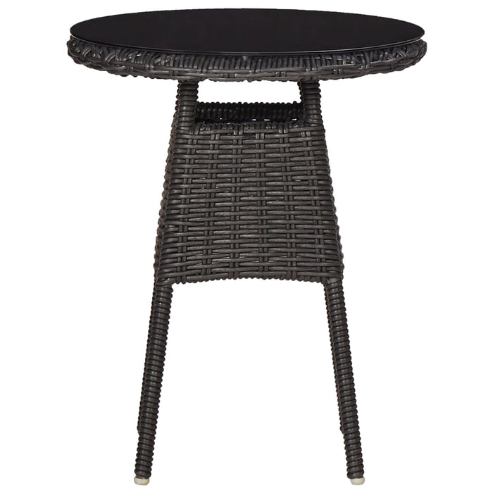 Set mobilier bistro de grădină cu perne 3 piese negru poliratan - WALTI WALTI