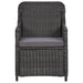 Set mobilier bistro de grădină cu perne 3 piese negru poliratan - WALTI WALTI