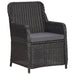 Set mobilier bistro de grădină cu perne 3 piese negru poliratan - WALTI WALTI