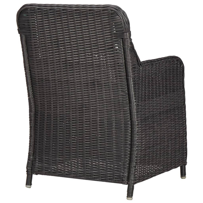 Set mobilier bistro de grădină cu perne 3 piese negru poliratan - WALTI WALTI