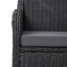 Set mobilier bistro de grădină cu perne 3 piese negru poliratan - WALTI WALTI