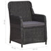Set mobilier bistro de grădină cu perne 3 piese negru poliratan - WALTI WALTI