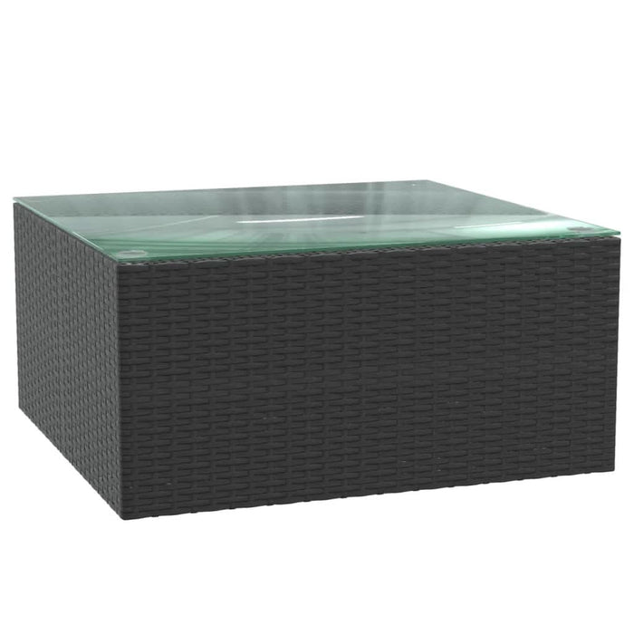 Set mobilier de grădină cu perne, 7 piese, negru, poliratan - WALTI WALTI