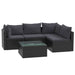 Set mobilier de grădină cu perne, 5 piese, negru, poliratan - WALTI WALTI