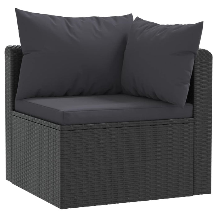 Set mobilier de grădină cu perne, 5 piese, negru, poliratan - WALTI WALTI