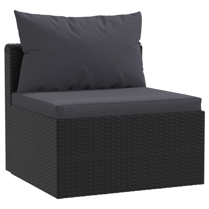Set mobilier de grădină cu perne, 5 piese, negru, poliratan - WALTI WALTI