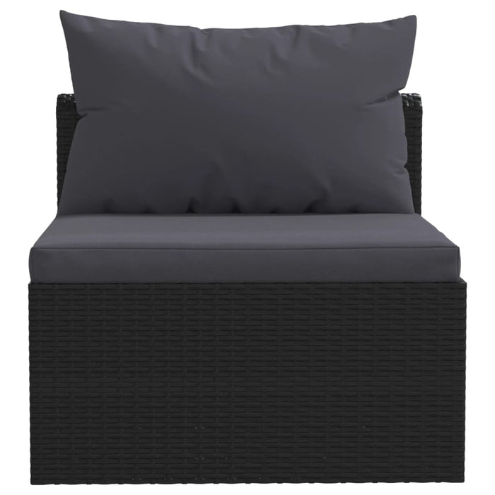 Set mobilier de grădină cu perne, 5 piese, negru, poliratan - WALTI WALTI