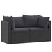 Set mobilier de grădină cu perne, 2 piese, negru, poliratan - WALTI WALTI