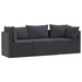 Set mobilier de grădină cu perne, 3 piese, negru, poliratan - WALTI WALTI