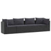 Set mobilier de grădină cu perne, 4 piese, negru, poliratan - WALTI WALTI
