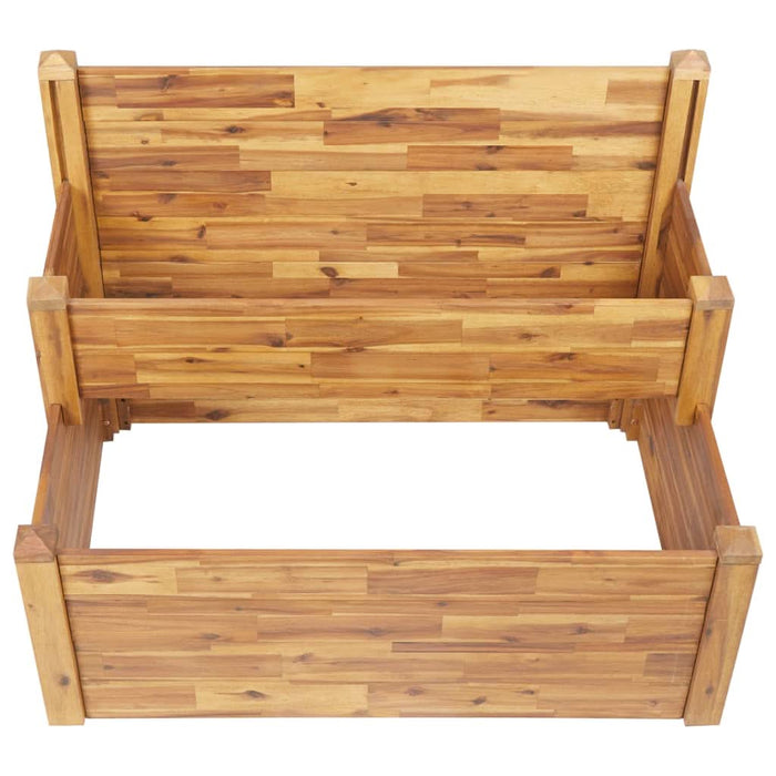 Jardinieră de grădină, 2 niveluri, 110x75x84 cm, lemn de acacia WALTI