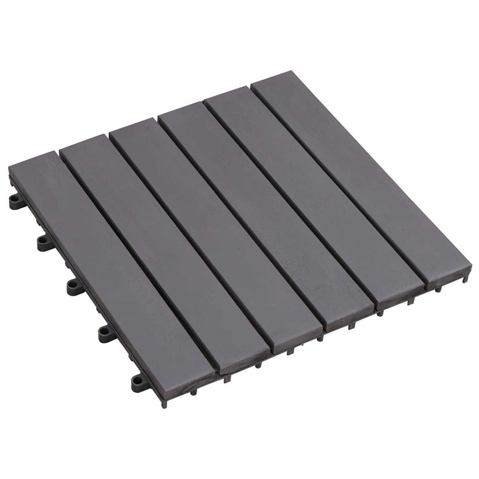 Plăci pentru Deck 10 pcs Gri 30 x 30 cm Lemn de Acacia - WALTI WALTI