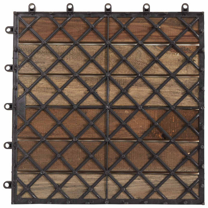 Plăci pentru Deck 10 pcs Gri 30 x 30 cm Lemn de Acacia - WALTI WALTI