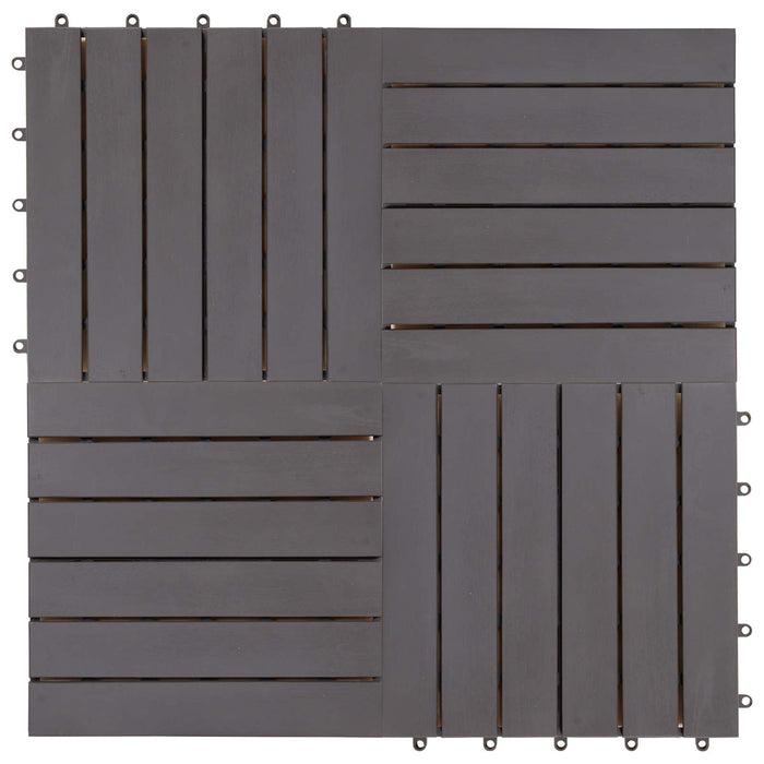 Plăci pentru Deck 10 pcs Gri 30 x 30 cm Lemn de Acacia - WALTI WALTI