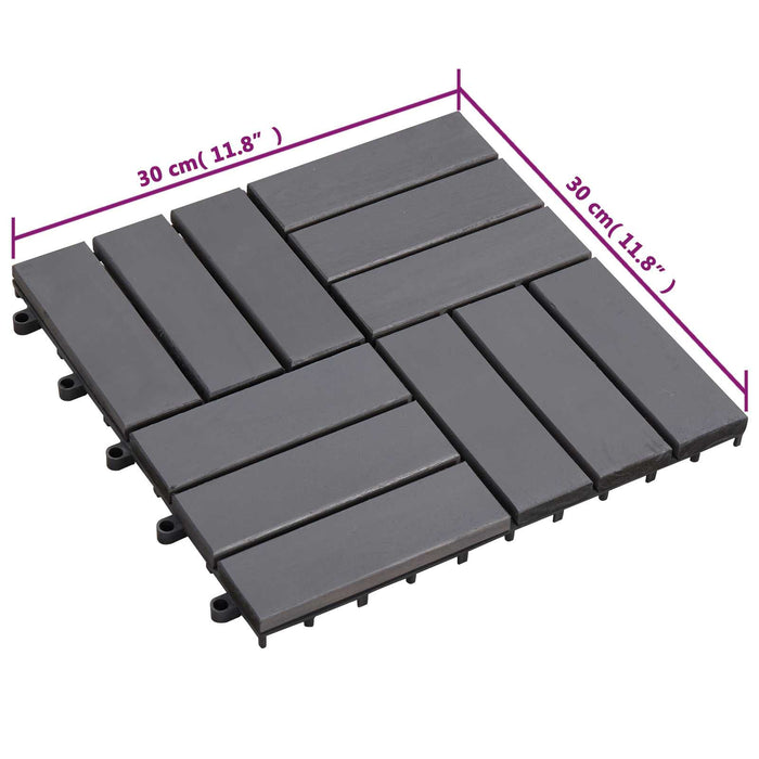 Plăci pentru Deck 10 pcs Gri 30 x 30 cm Lemn de Acacia - WALTI WALTI