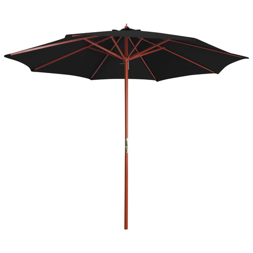 Umbrelă de soare cu stâlp din lemn, negru, 300 x 258 cm - WALTI WALTI