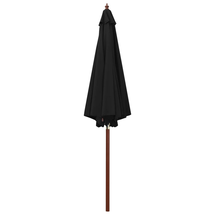 Umbrelă de soare cu stâlp din lemn, negru, 300 x 258 cm - WALTI WALTI