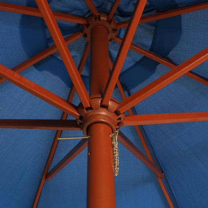Umbrelă de soare cu stâlp din lemn, albastru, 300 x 258 cm - WALTI WALTI