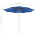 Umbrelă de soare cu stâlp din lemn, albastru, 300 x 258 cm - WALTI WALTI