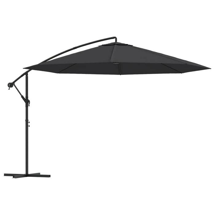 Umbrelă consolă de grădină cu stâlp din aluminiu, negru, 350 cm - WALTI WALTI