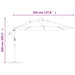 Umbrelă suspendată cu stâlp din aluminiu, albastru, 350 cm - WALTI WALTI