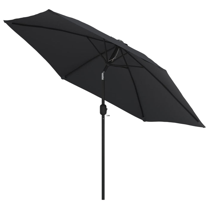 Umbrelă de soare exterior, LED-uri și stâlp oțel, negru, 300 cm - WALTI WALTI